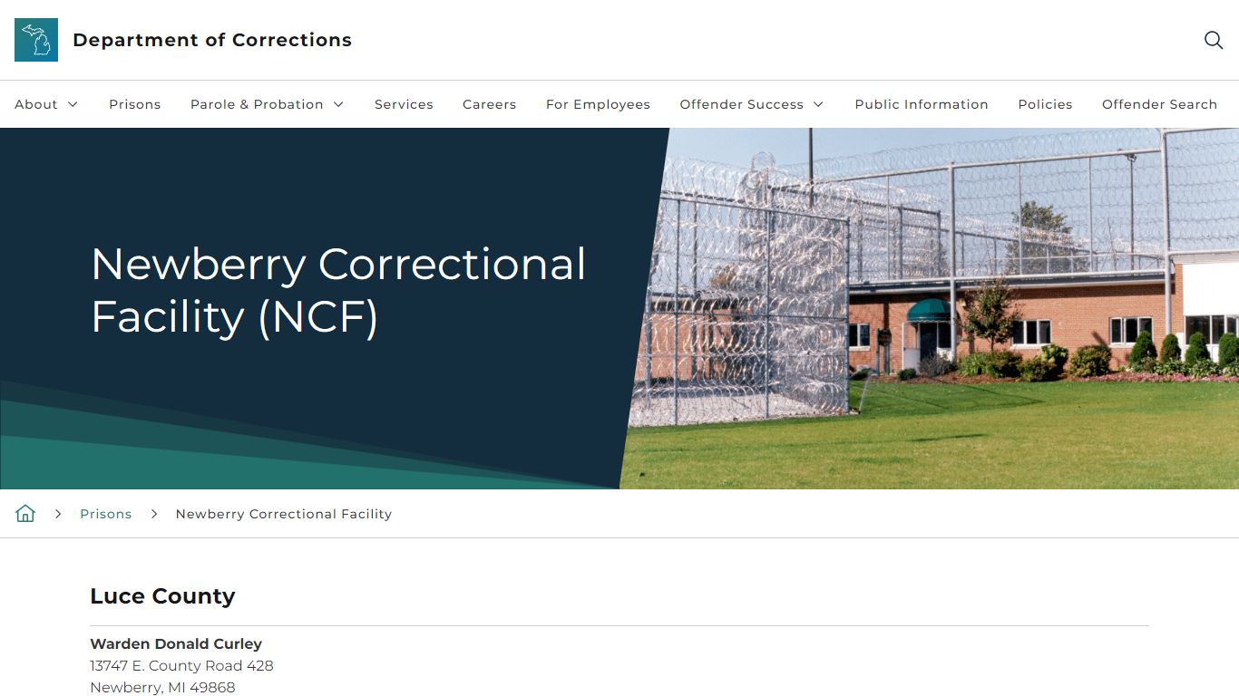 Newberry Correctional Facility (NCF) - State of Michigan